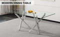 Large Modern Minimalist Rectangular Glass Dining Table For 6 8 With 0.39