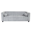 78.7''Upholstered Sofa For Living Room, Bedroom, Salon, Simplified Style Light Gray Polyester 3 Seat