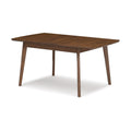 64 Inch Wood Extendable Dining Table With Tapered Legs, Wood Grain, Brown Brown Solid Wood