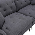 United Linen Sofaaccent Sofa Seat Sofa With Metal Feet Dark Gray Linen 3 Seat