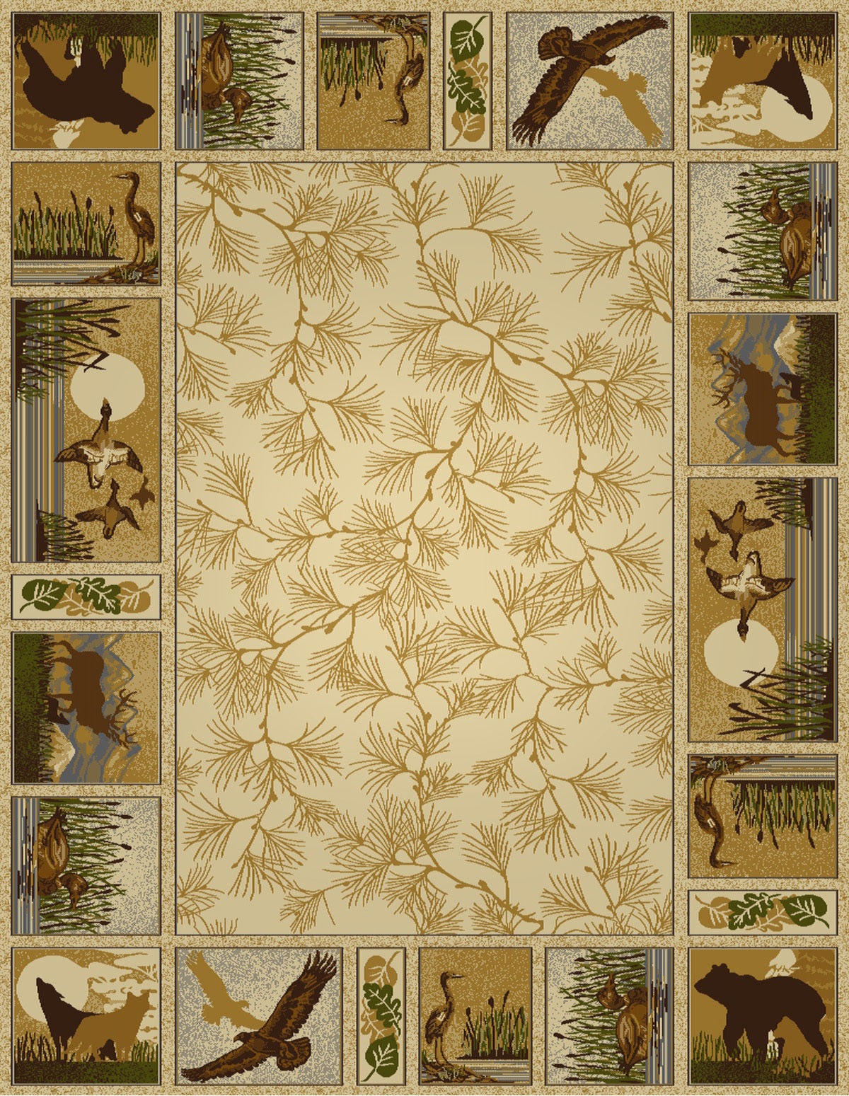 Woodland Gc Rst5502 Cream 2 Ft. X 3 Ft. Lodge Area Rug Cream Polypropylene