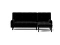 Black Corduroy Sectional Sofa: Convertible 3 Seaters Sofa, L Shaped Sofa, And Bed Black Velvet Metal Primary Living Space Medium Soft Loose Back Pillow Top Arms Foam Fabric Metal 3 Seat