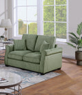 Classic Living Room 2Pc Sofa Set Sage Color Corduroy Sofa Loveseat W Pillows Square Arms Plush Couch Sage Primary Living Space Cushion Back Classic,Contemporary,Modern Rubberwood Rolled Arms Corduroy 4 Seat