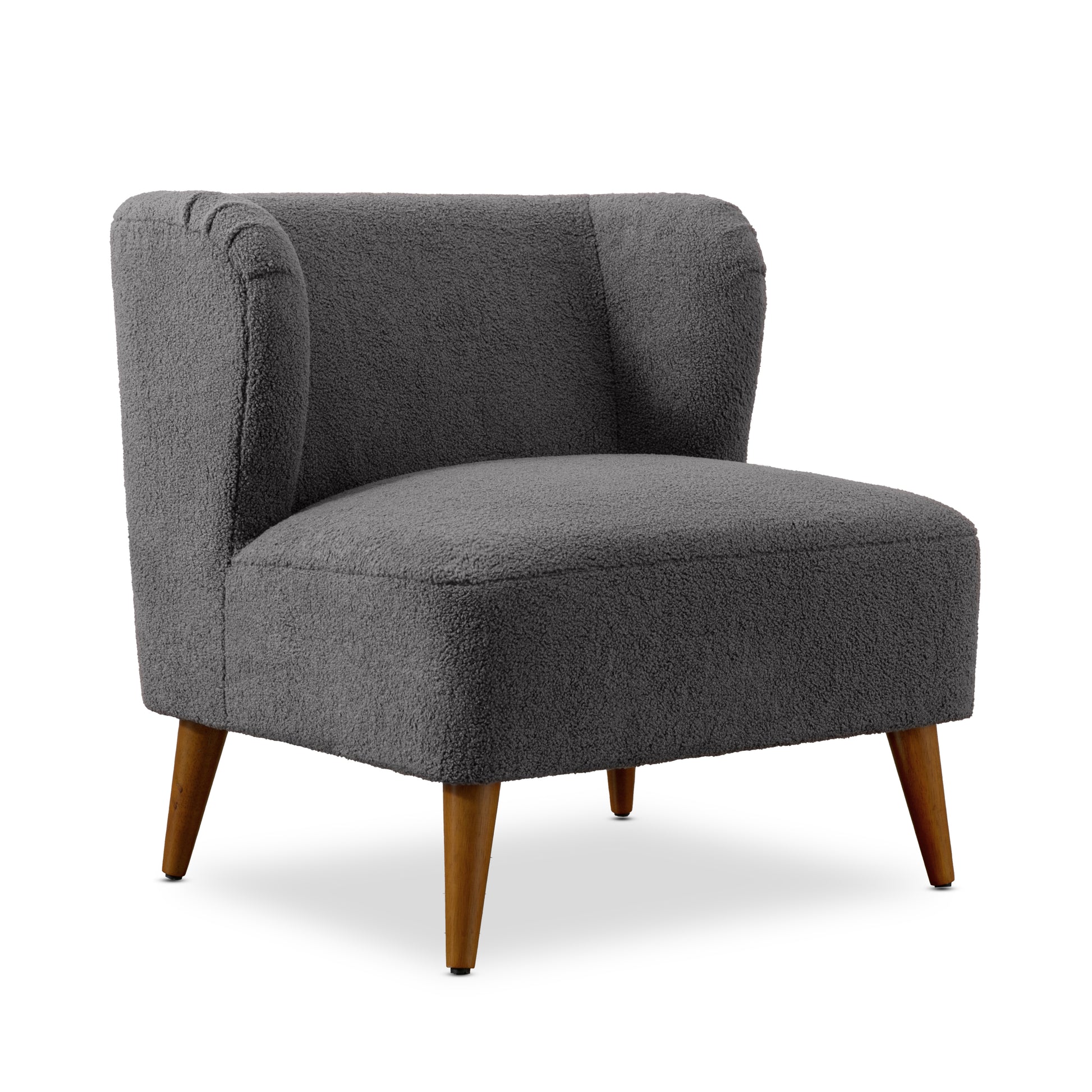 Veda Boucle Accent Chair Grey Gray Foam Boucle