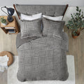 Fur Down Alternative Comforter Mini Set Queen Grey Faux Fur