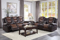 Modern Luxury Living Room Sofa Set 2Pc Reclining Sofa Loveseat Formal Furniture Premium Faux Leather Upholstery Comfortable Two Tone Brown Finish Dark Brown,Light Brown Faux Leather Wood Primary Living Space Luxury,Modern Plywood,Solid Wood 5 Seat