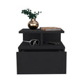 Floating Nightstand Flopini, One Drawer, Black Wengue Finish Black Particle Board