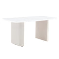 Cream Style Mdf White Dining Table.It Is A Furniture With A Warm And Soft Appearance, Suitable For Creating A Comfortable And Friendly Dining Environment, Suitable For Kitchens, Dining Rooms,Etc. White Mdf