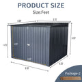 Outdoor Steel Storage Shed For Bicycle With Slope Roof And 4 Bike Tracks, Black Black Metal