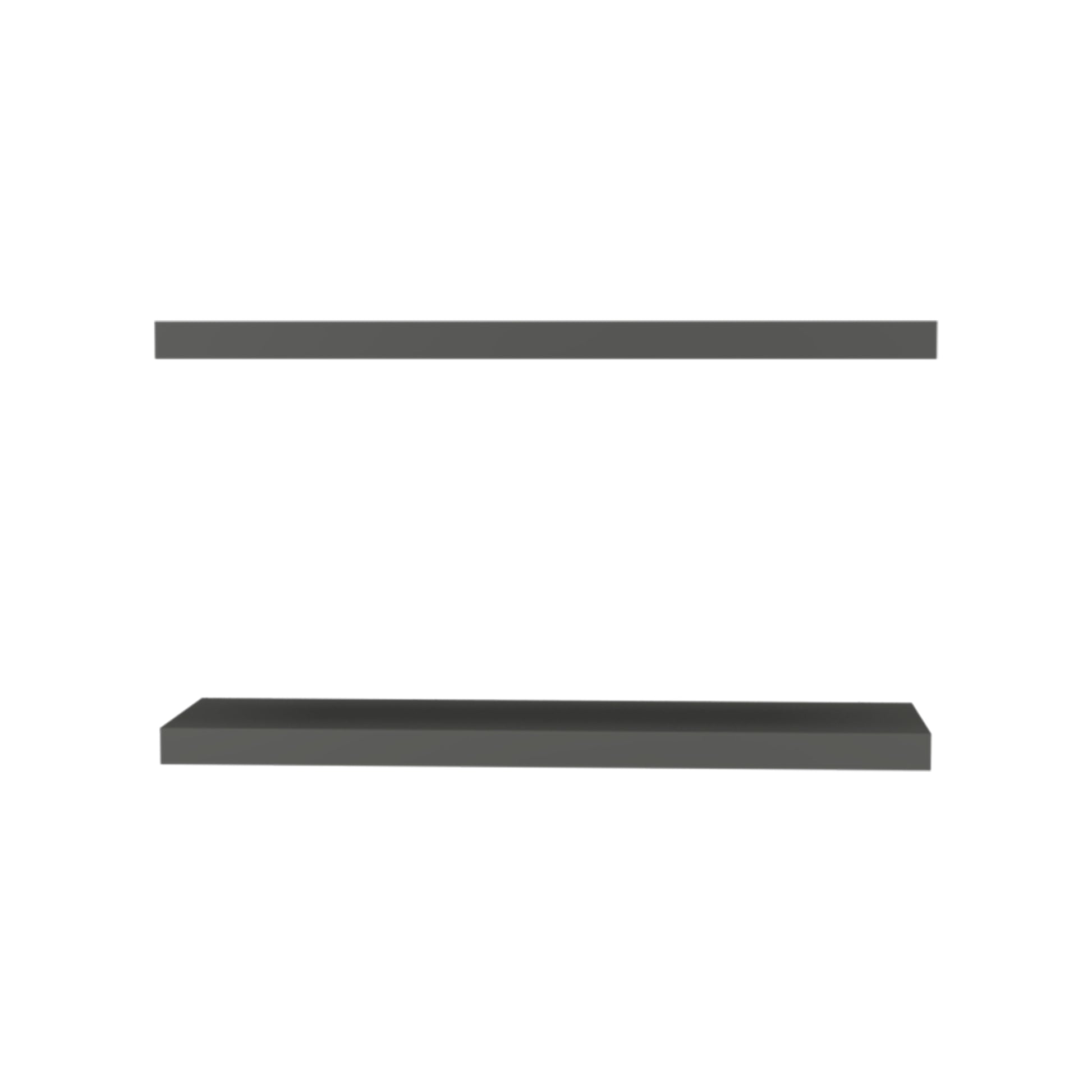 Iva Floating Shelf In Melamine X2, Matt Grey Matte Gray Primary Living Space Modern Particle Board Melamine