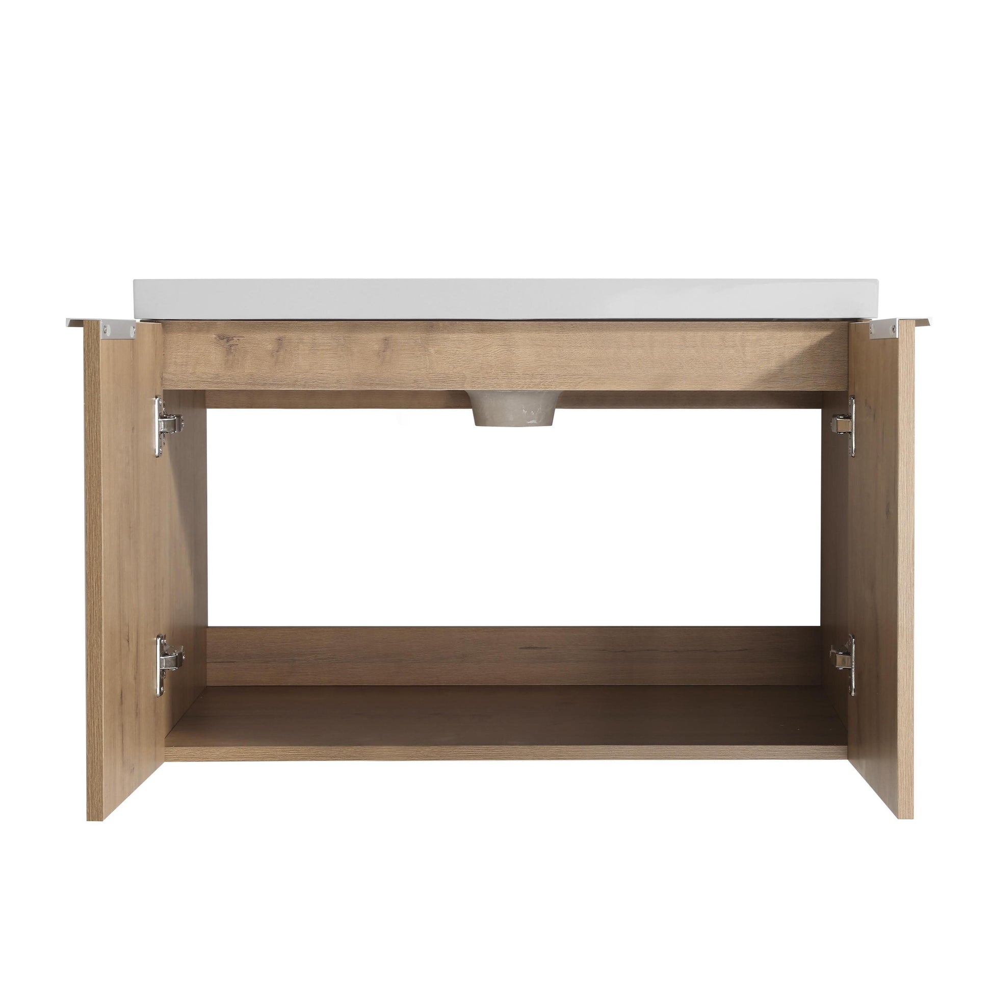 42" Wall Mounted Bathroom Vanity With Sink And Side Cabinet, Soft Close Doors,00112Imox2 0630Imo 0612Gwh Combination Cabinet Kd Packing Imitative Oak Bathroom Modern Plywood Plywood