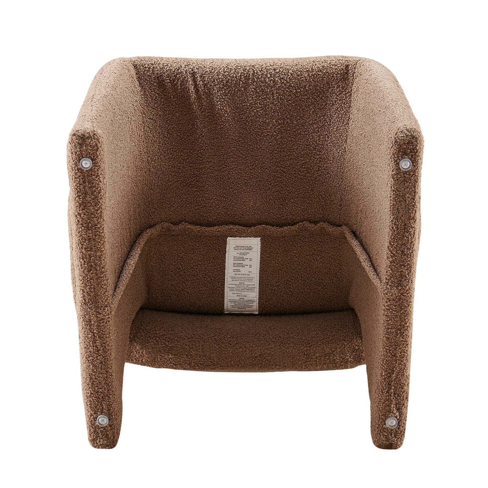 Modern Accent Chair Brown Single Sofa Chair,Upholstered Side Chair Teddy Comfy Chair For Dining Room Bedroom Living Room Reception Brown 1Pc Brown Primary Living Space Modern Foam Teddy