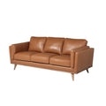 Modern Leather Sofa Caramel Leather 3 Seat