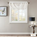 Faux Silk Waterfall Embellished Valance White 38X46