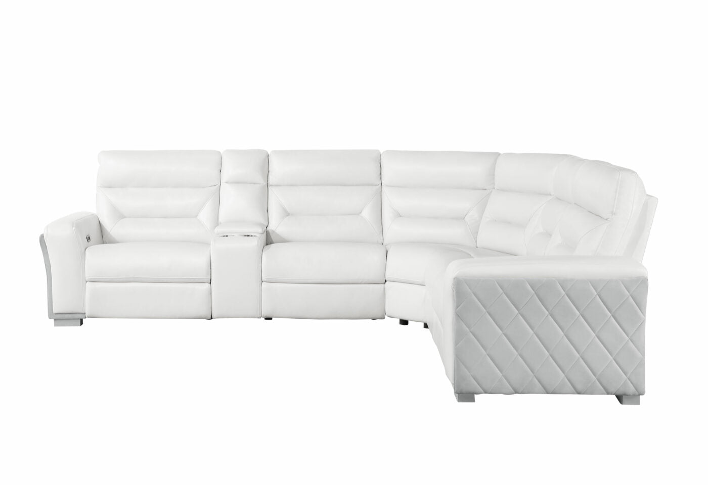 Coolray Blanche Wht Gry 33 Sectional White Fabric 5 Seat