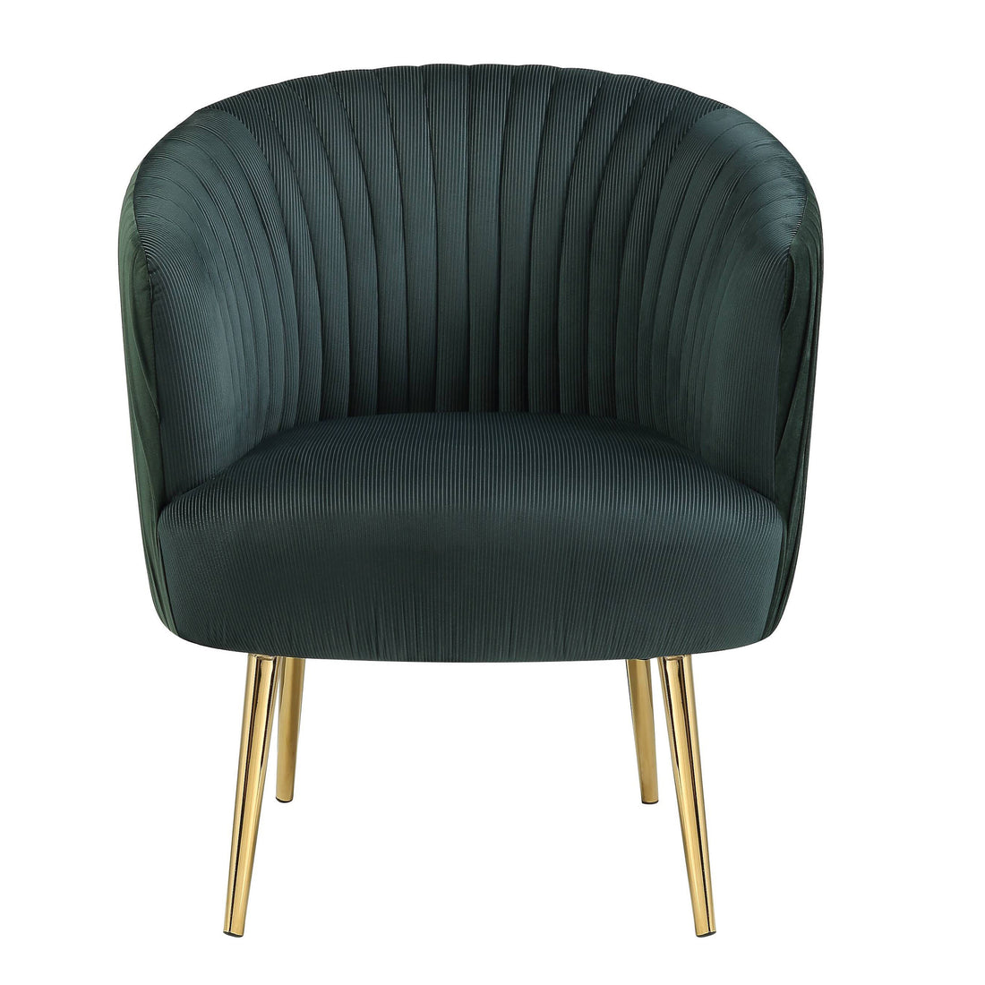 Green And Gold Tufted Back Barrel Chair Green Primary Living Space Modern Velvet