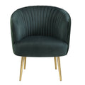 Green And Gold Tufted Back Barrel Chair Green Primary Living Space Modern Velvet