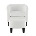 Modern Accent Chair,Upholstered Arm Chair Corduroy Single Sofa Chair With Ottoman Foot Rest Comfy Armchair For Living Room Bedroom And Office,White White Corduroy