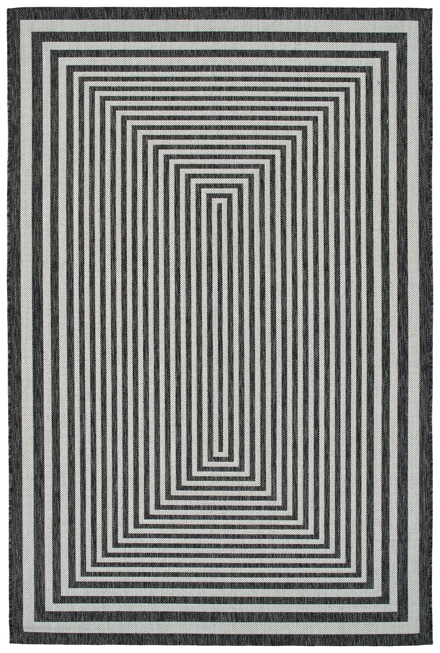 Modern, Geometric, Textured Cut Pile 3'11" X 5'11" Rectangle Area Rug Charcoal Polypropylene