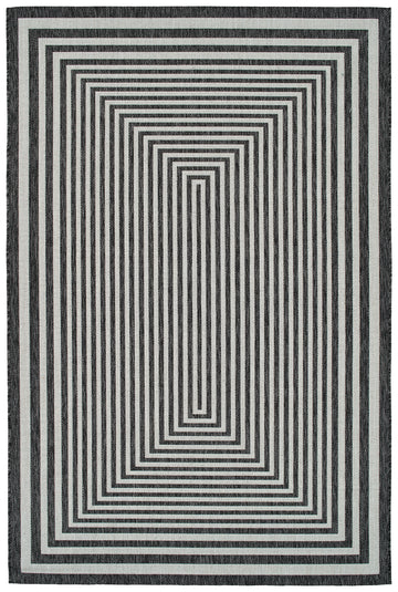 Modern, Geometric, Textured Cut Pile 3'11" X 5'11" Rectangle Area Rug Charcoal Polypropylene