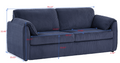 Modern Fabric 3 Seater Sofa Couch With Pullout Bed Blue Microfiber Metal Primary Living Space Soft Cushion Back Modern Eucalyptus Pillow Top Arms Foam Corduroy 2 Seat