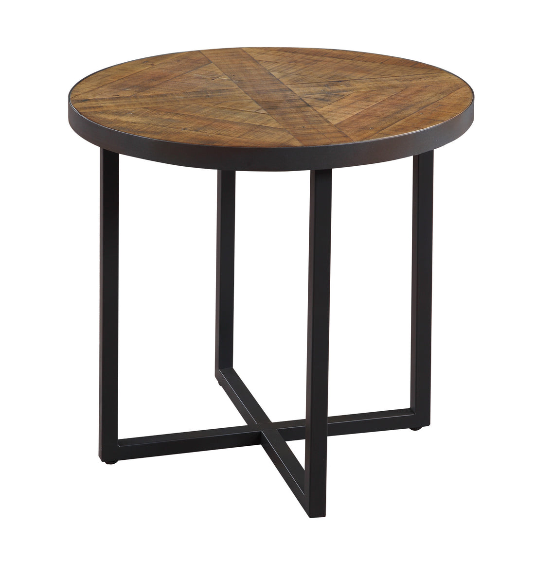Faro Brown Round End Table Brown Solid Wood