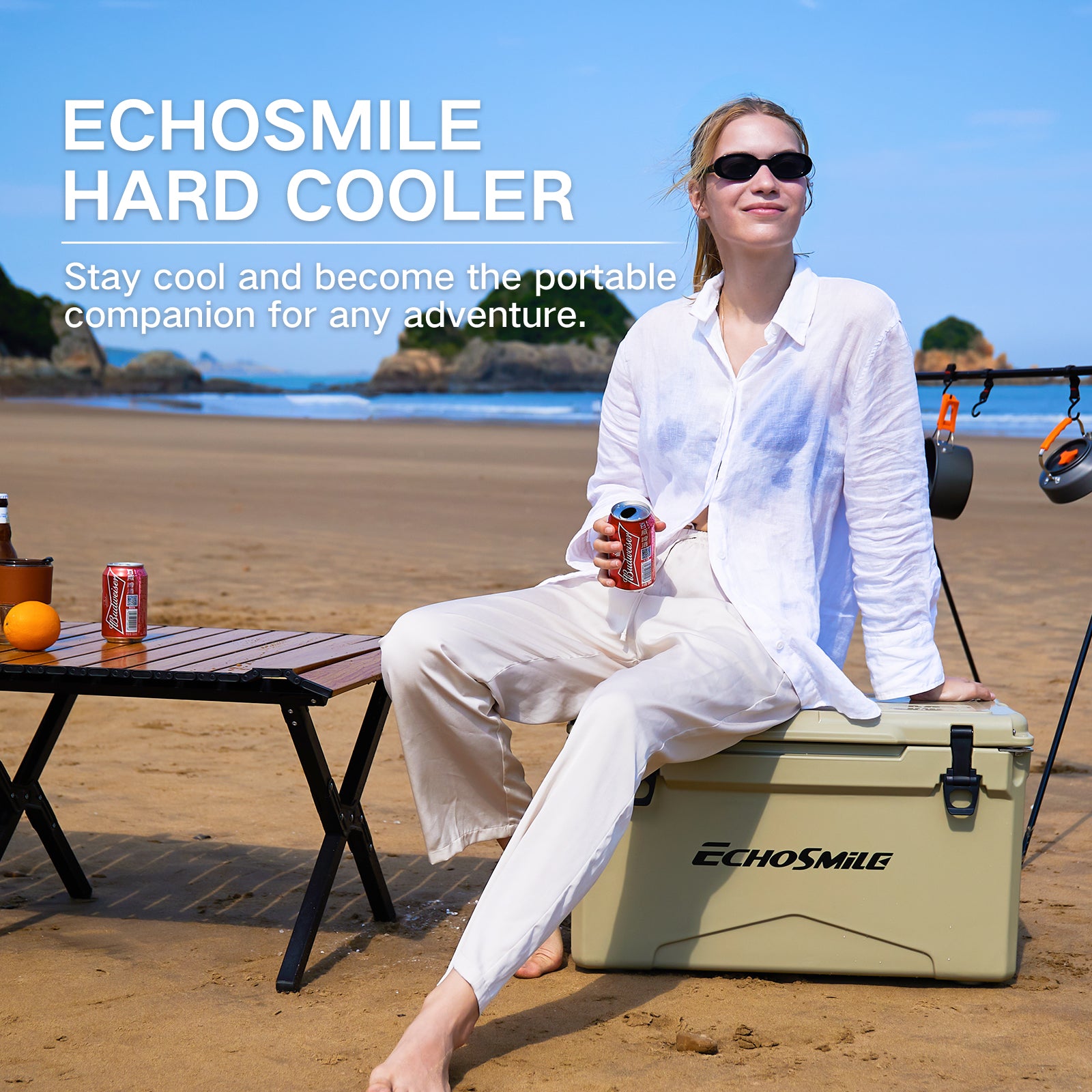 40Qt Khaki Colored Insulated Box Khaki Polyethylene