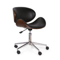 Office Chair Black Dark Walnut Pu