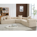 Arrived Oversized Combination Sofa,Curved Sofa,Upholstered 4 Seater Couch For Living Room, Modern Modular 3 Piece Free Combination, Semicircular Modular Sofaboucle, Khaki Khaki Polyester Primary Living Space Soft Tight Back Modern Square Arms Foam