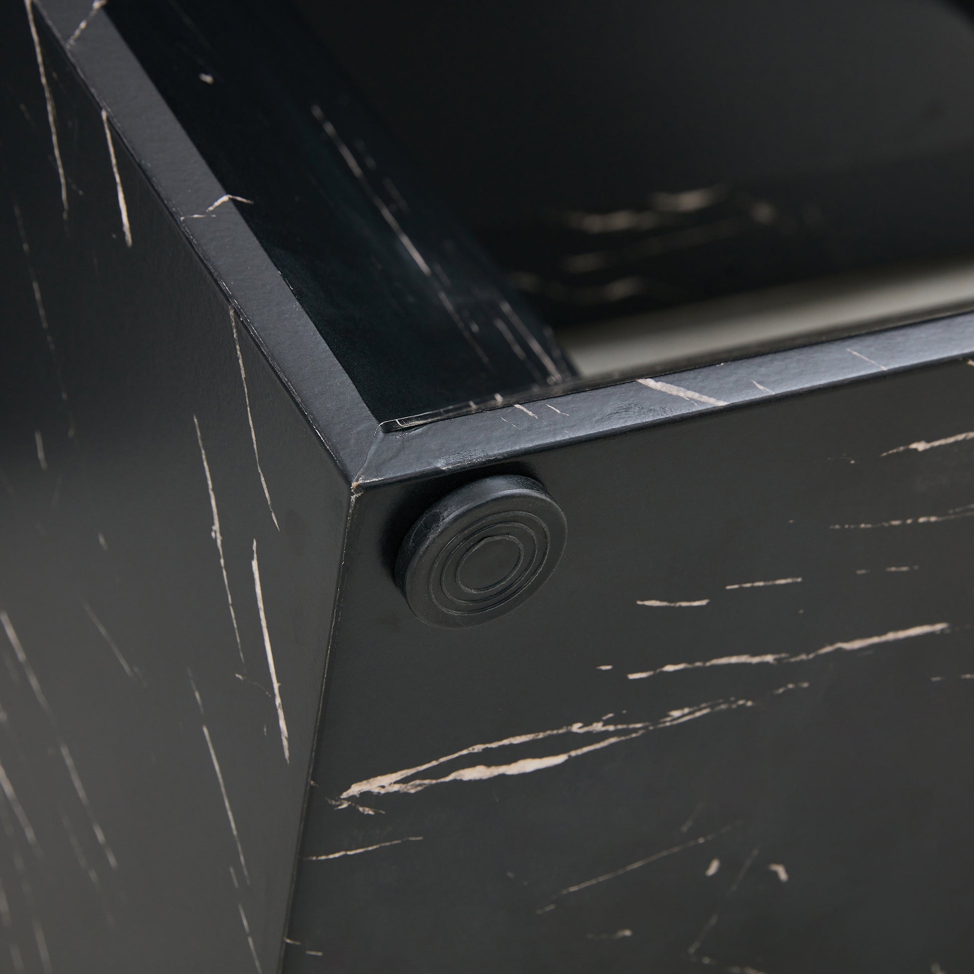 This Modern Dining Table With Mdf Marbled Design Gives You A Luxurious And Elegant Feel, Adding A Touch Of Elegance Whether It Is A Family Dinner Or Entertaining Guests. Black Mdf