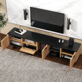 Modern Tv Stand With 4 Cabinets& Open Shelves, Color Matching Media Console Table For Tvs Up To 80'', Entertainment Center With Drop Down Door For Living Room, Bedroom, Home Theatre Wood Brown Primary Living Space 70 79 Inches 70 79 Inches Modern 65