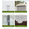 Outsunny 15' X 7' X 7' Walk In Tunnel Greenhouse, Large Garden Hot House Kit With 6 Roll Up Windows & Roll Up Door, Steel Frame, White White Steel