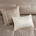 7 Piece Polyester Charmeuse Comforter Set Taupe King King Taupe Polyester