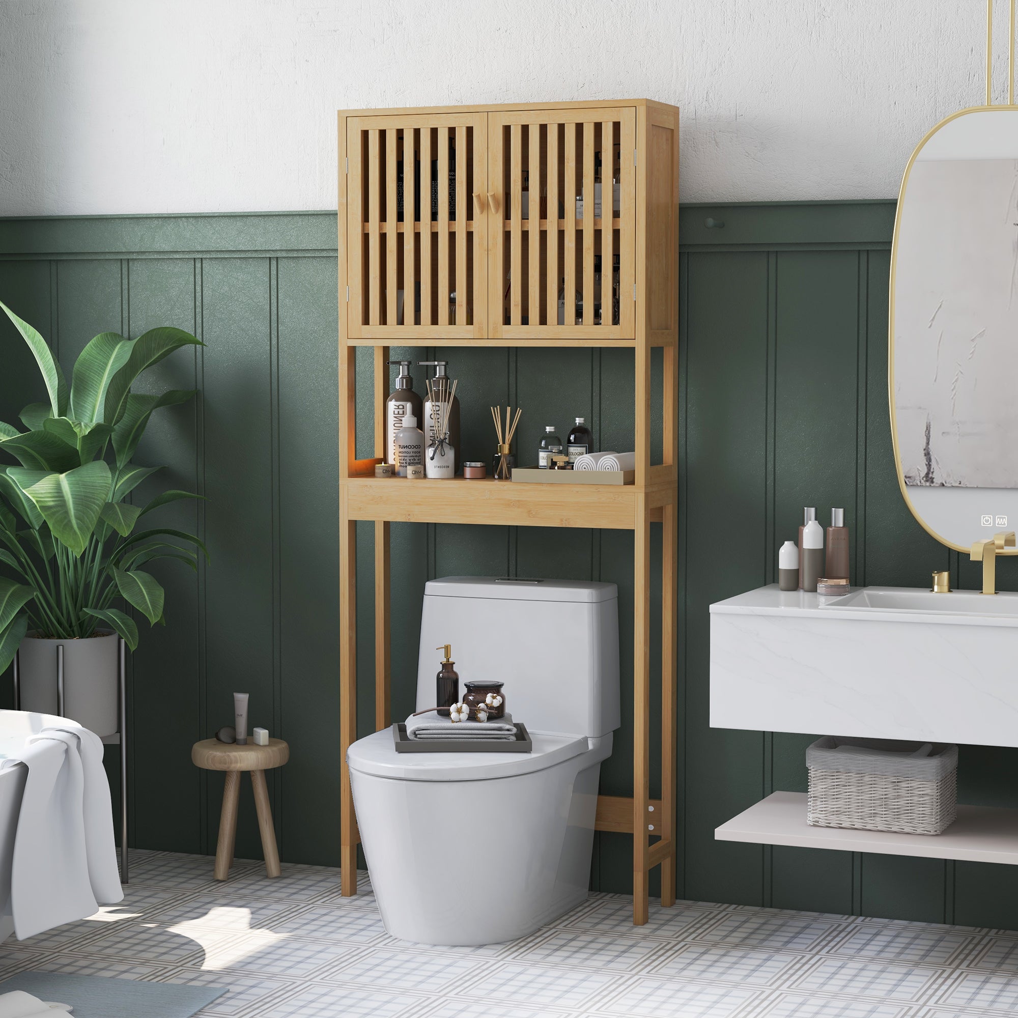 HomCom Over The Toilet Storage Cabinet - Thumbnail 4