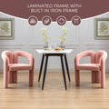 Coolmore Contemporary Designed Velvet Fabric Upholstered Accent Dining Chair Barrel Side Chairs Kitchen Armchair For Living Room Set Of 2 Pink Velvet Pink Foam Velvet