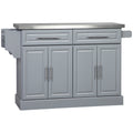 Homcom Rolling Kitchen Island With Storage,