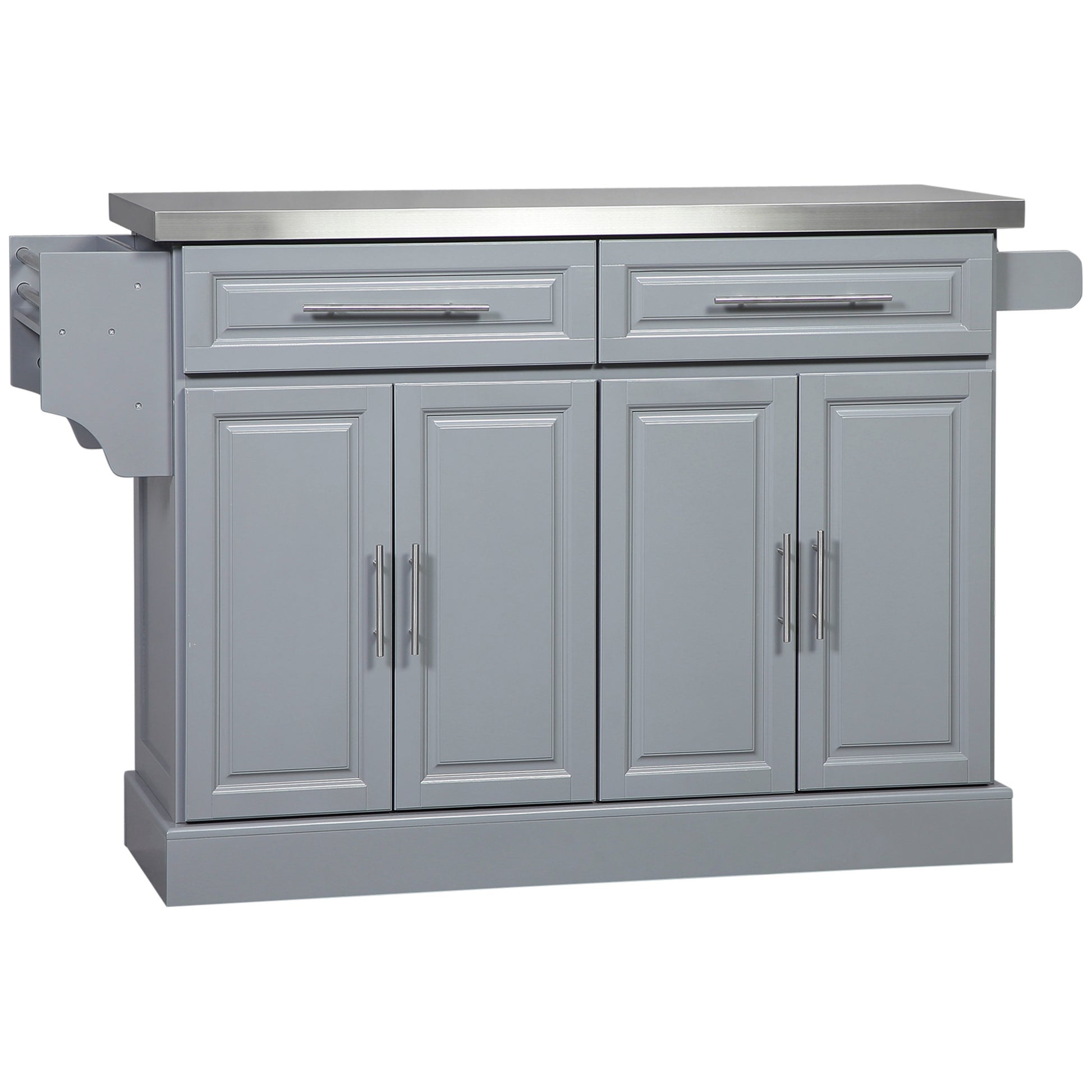 Homcom Rolling Kitchen Island With Storage,