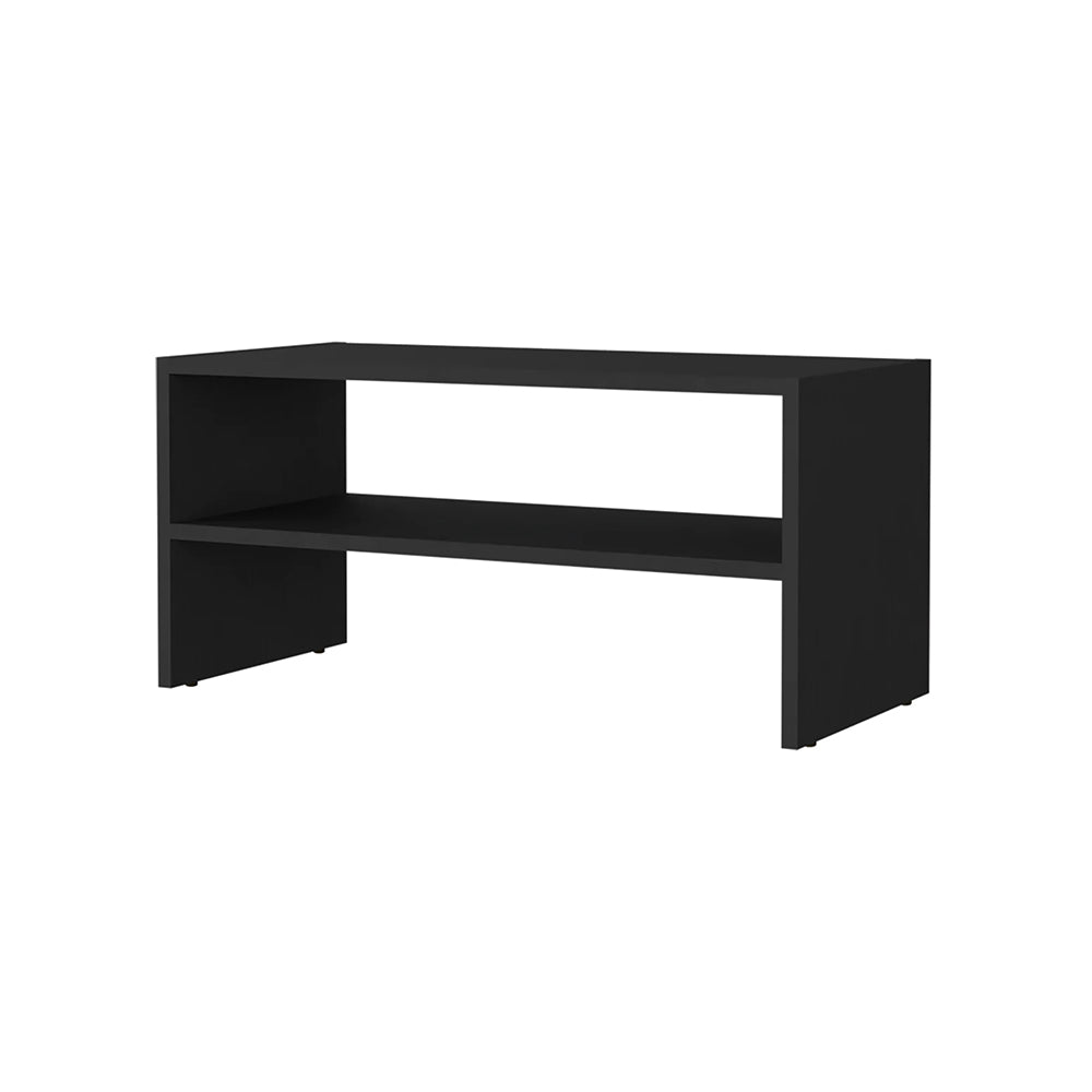 Black 2 Shelf Shoe Rack Black Bedroom Melamine