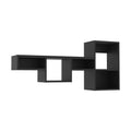 Wall Shelf Kiowa, Office, Black Black Particle Board Engineered Wood