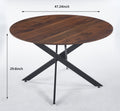 47.2Inch Round Dining Table,Office Table,Coffee Table,120X120X75Cm,Cross Leg Brown Mdf