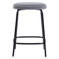 Modern Simple Counter Stool With Upholstered Seat, Set Of 2, Charcoal Charcoal Grey Foam Steel