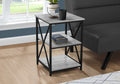 Accent Table, Side, End, Nightstand, Lamp, Living Room, Bedroom, Grey Laminate, Black Metal, Contemporary, Modern Grey Metal