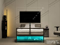 Gaming Bed With Rotating Tv Mount And Metal Mesh Frame,Vented Console Storage, Iron Bed With Led Twin Black Modern Iron