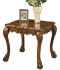 Cherry Oak End Table With Claw Leg Cherry Primary Living Space Traditional Square Solid Wood