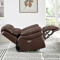 Springdale Power Headrest Zero Gravity Recliner Brown Memory Foam Genuine Leather