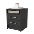 Philadelphia Nightstand, Two Drawers, Concealed Shelf Black 2 Drawers Bedroom Rectangle Modern Shelf Mdf Engineered Wood