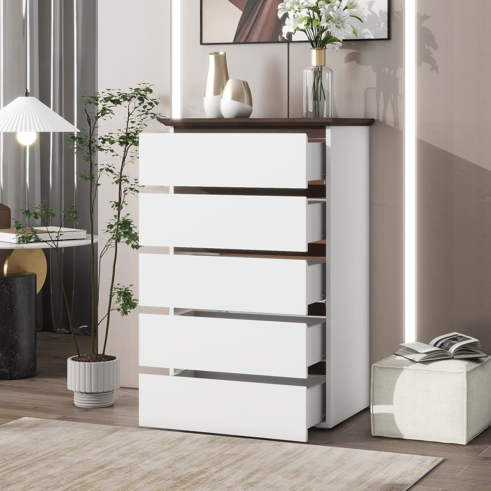Tall White Dresser For Bedroom, Mid Century Modern Dresser With Drawer Tall White Dresser For Bedroom, Mid Century Modern Dresser With Drawer
