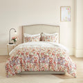 3 Piece Cotton Printed Duvet Cover Set Queen Multi Polyester