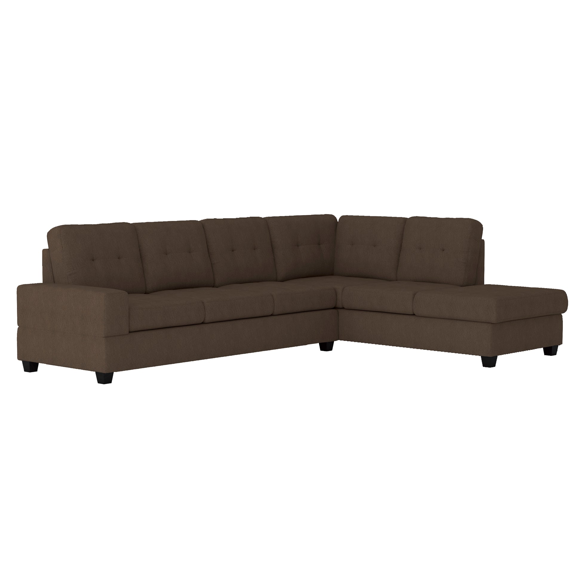 Modern Living Room 3 Piece Sectional Reversible Sofa Chaise Storage Ottoman Tufted Detail Brown Microfiber Upholstered Drop Down Cup Holder Solid Wood Frame Furniture Chocolate Microfiber Wood Primary Living Space Modern L Shaped Solid Wood 4 Seat