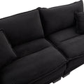 Corduroy Sofa Sleeper Couch Loveseat Sofa With Pillows Comfy Upholstered Deep Seat Sofa For Bedroom,Living Room,Apartment,Office,Dorm Black Corduroy Black Foam Upholstered 2 Seat